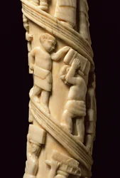 Carved Tusks, Congo Ivory, Detail of 223943